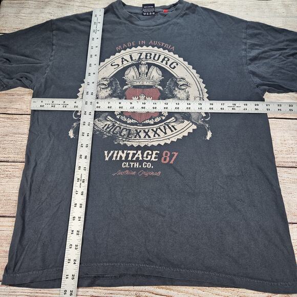 Men's Fox Originals Shirt Salzburg Clothing Co. Austria Size Large Faded Black - Picture 2 of 5
